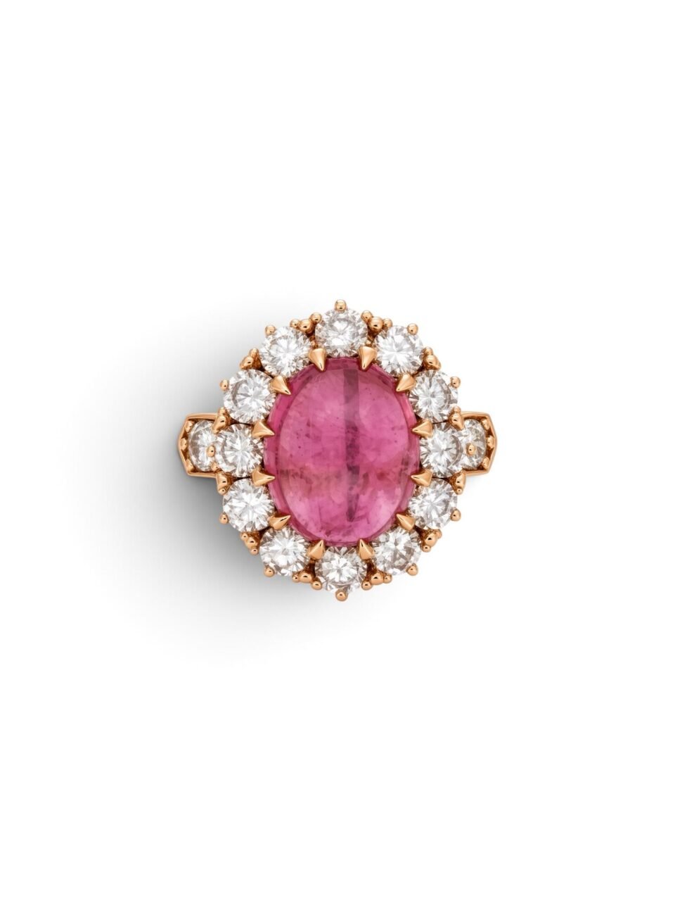 Pink Tourmaline Halo Ring