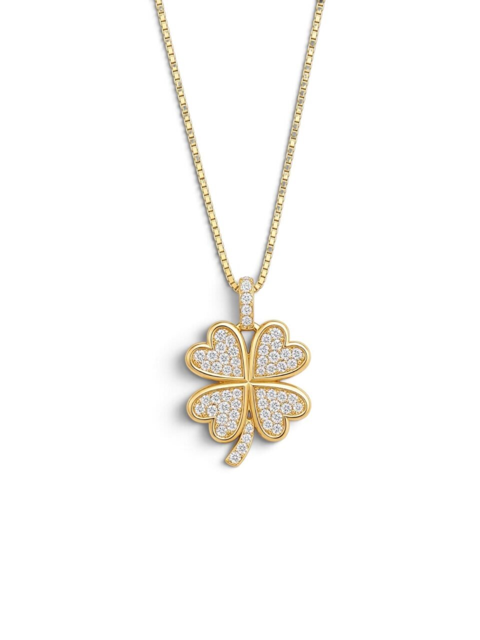 FOUR-LEAF CLOVER DIAMOND NECKLACE
