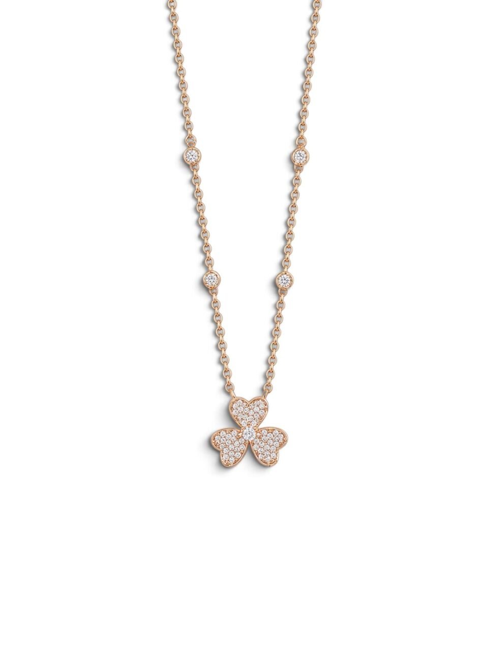 DIAMOND THREE-LEAF NECKLACE