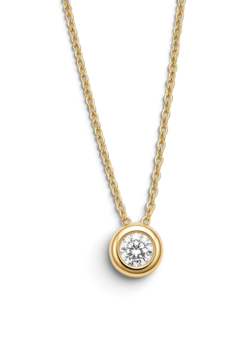 YELLOW GOLD DIAMOND PENDANT NECKLACE