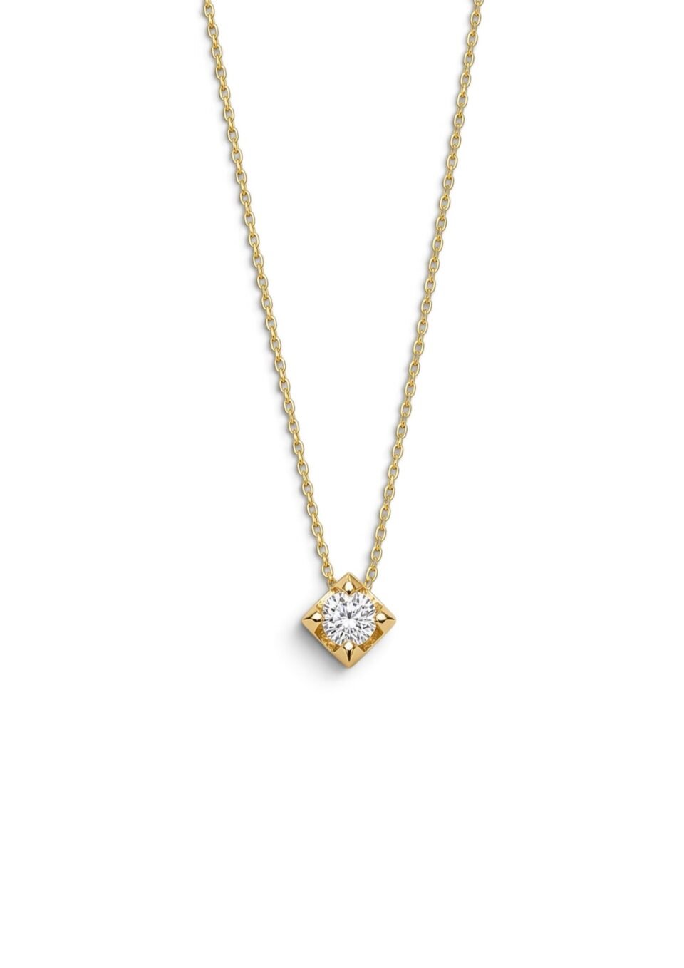 YELLOW GOLD DIAMOND PENDANT NECKLACE