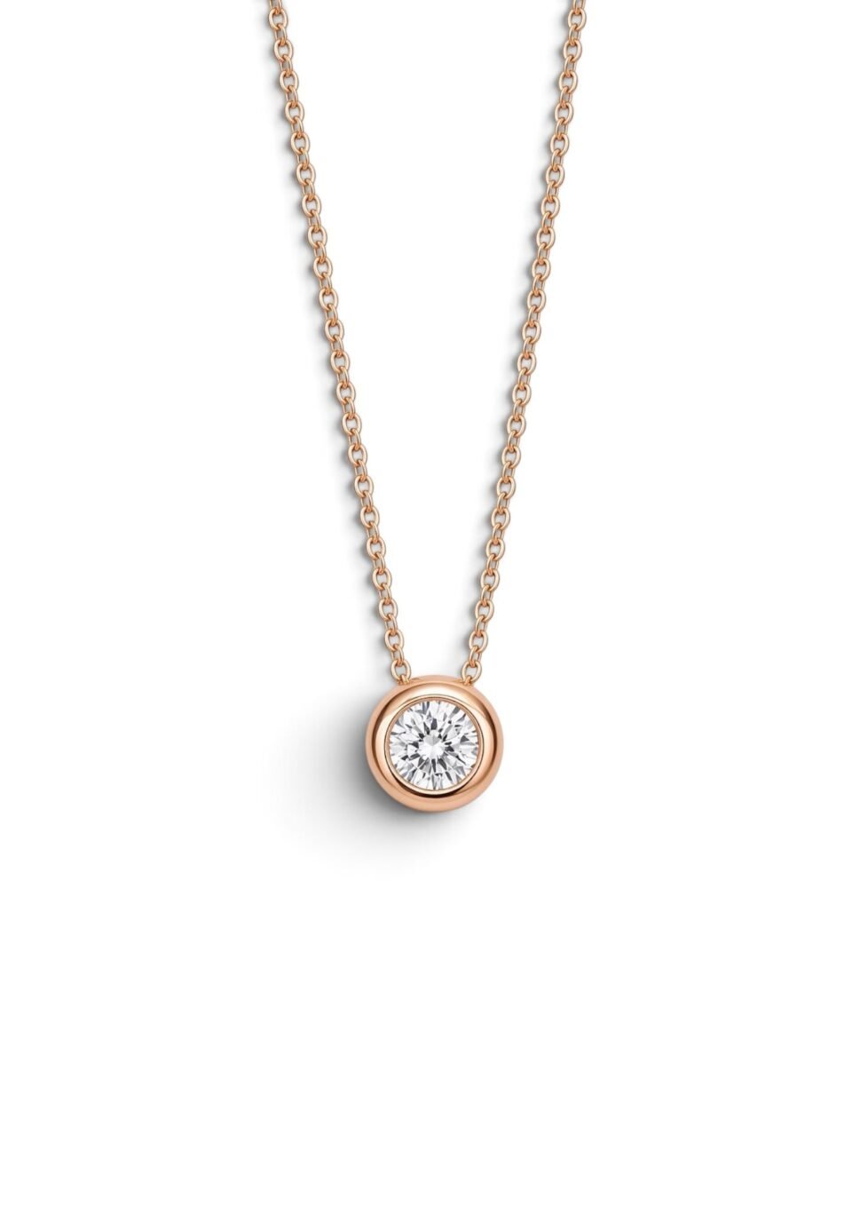 ROSE GOLD DIAMOND PENDANT NECKLACE