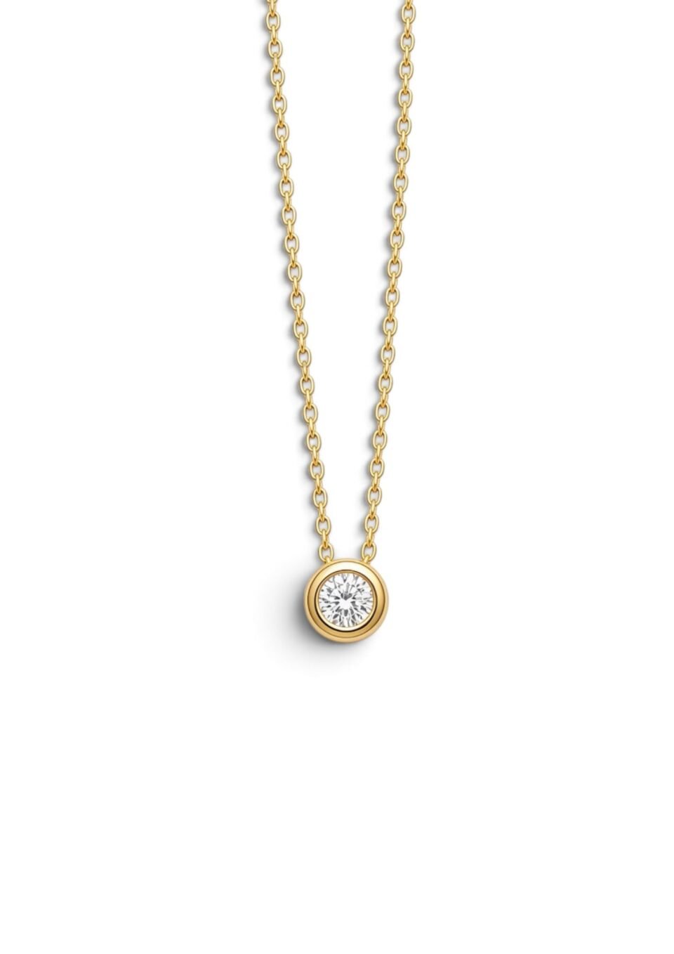 YELLOW GOLD DIAMOND PENDANT NECKLACE