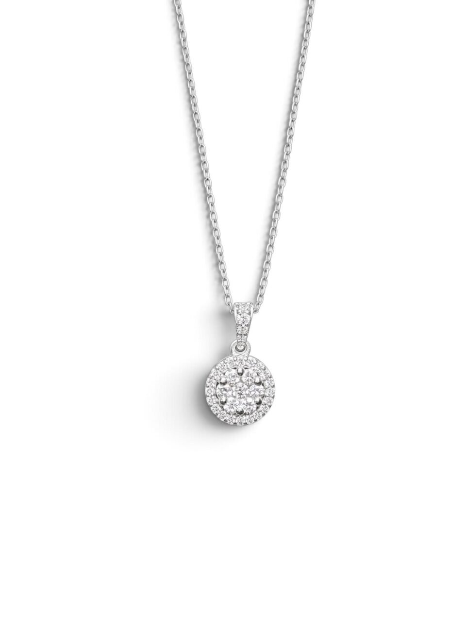 DIAMOND ROUND PENDANT NECKLACE